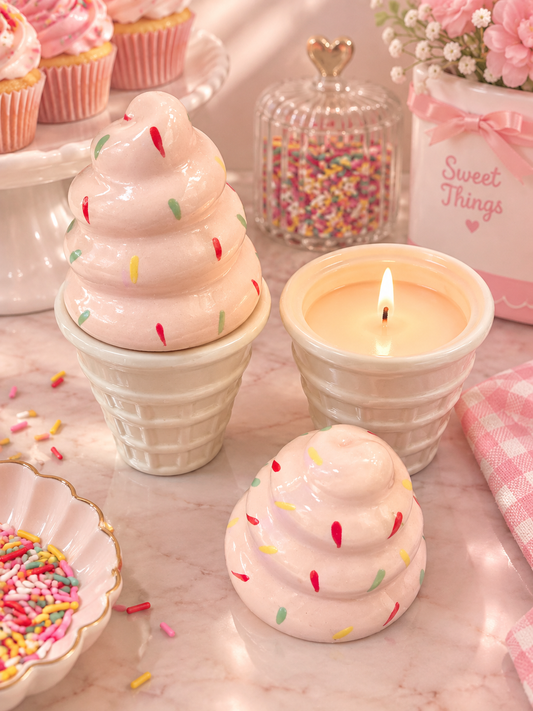 Sweet Swirl Ice Cream Candle