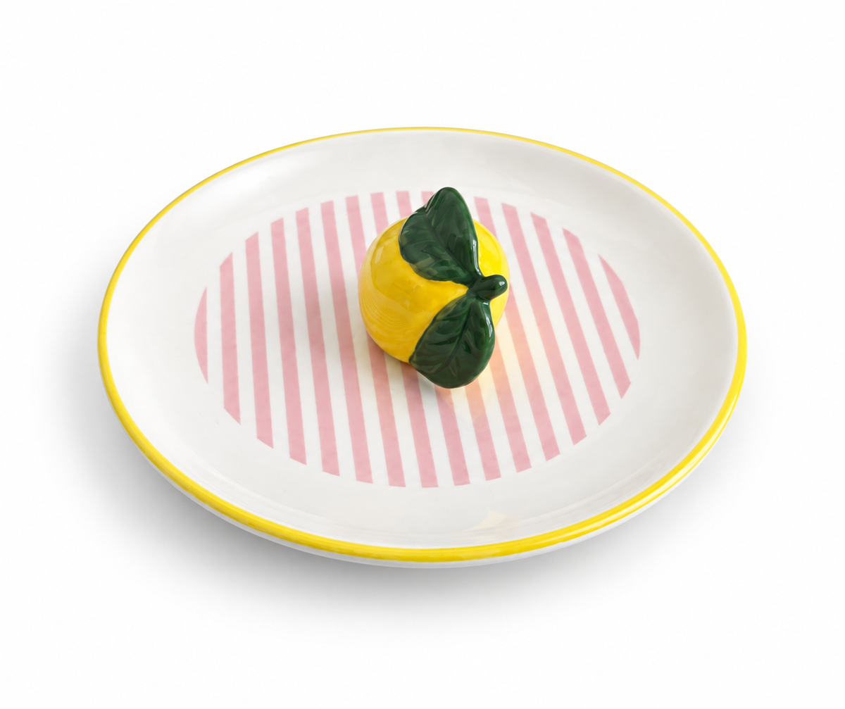 Lemon Stripe Trinket Tray