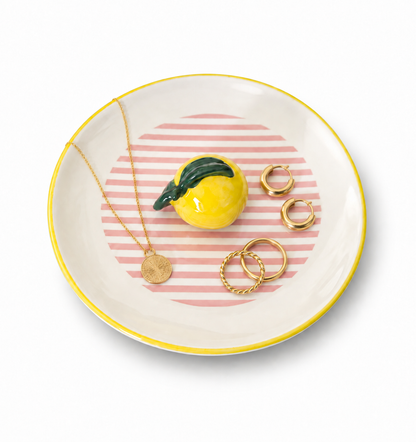 Lemon Stripe Trinket Tray